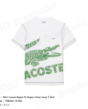 Lacoste เสื้อยืดคอกลม รุ่น Men's Lacoste Regular Fit Organic Cotton Jersey T-Shirt Code: TH8249 10 001