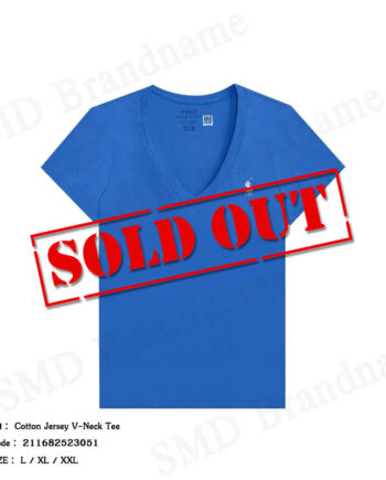 Polo Ralph Lauren เสื้อยืดคอวีผู้หญิง รุ่น Cotton Jersey V-Neck Tee Code: 211682523051