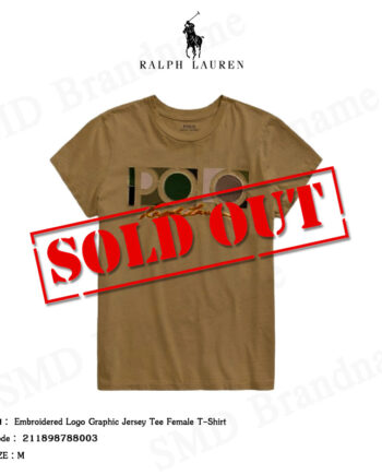 Polo Ralph Lauren เสื้อยืดคอกลม รุ่น Embroidered Logo Graphic Jersey Tee Female T-Shirt  Code: 211898788003