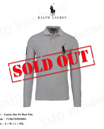 Polo Ralph Lauren เสื้อโปโลแขนยาว รุ่น Custom Slim Fit Mesh Polo Code: 710675993001