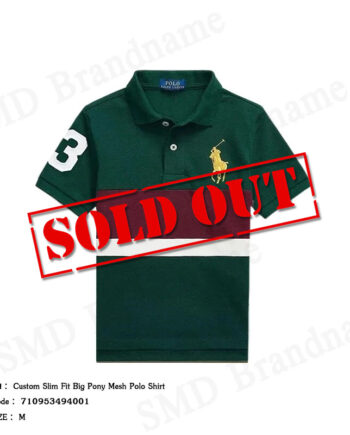 Polo Ralph Lauren เสื้อโปโลผู้ชาย รุ่น Custom Slim Fit Big Pony Mesh Polo Shirt Code: 710953494001
