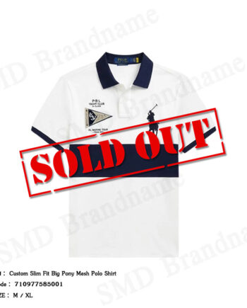 Polo Ralph Lauren เสื้อโปโลผู้ชาย รุ่น Custom Slim Fit Big Pony Mesh Polo Shirt Code: 710977585001