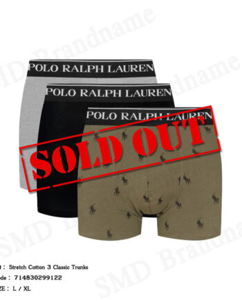 Polo Ralph Lauren กางเกงชั้นในผู้ชาย รุ่น Stretch Cotton 3 Classic Trunks Code: 714830299122