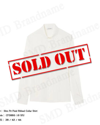 Lacoste เสื้อเชิ้ตแขนยาวผู้หญิง รุ่น Slim Fit Fluid Ribbed Collar Shirt Code: CF3885 10 XFJ