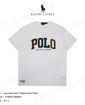 Polo Ralph Lauren เสื้อยืดคอกลม รุ่น Logo Crew Neck T-Skjorte Herre Hvite Code: 710937396001