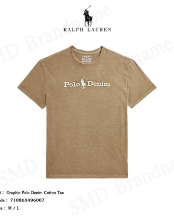 Polo Ralph Lauren เสื้อยืดคอกลม รุ่น Graphic Polo Denim Cotton Tee Code: 710865496007