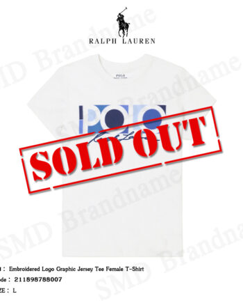 Polo Ralph Lauren เสื้อยืดคอกลม รุ่น Embroidered Logo Graphic Jersey Tee Female T-Shirt Code : 211898788007