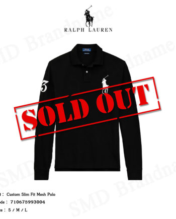 Polo Ralph Lauren เสื้อโปโลแขนยาว รุ่น Custom Slim Fit Mesh Polo Code: 710675993004