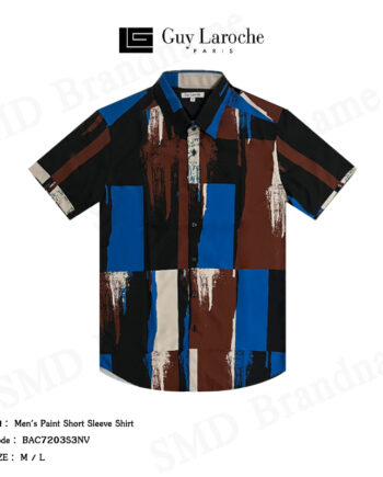Guy Laroche เสื้อเชิ้ตแขนสั้น รุ่น Men's Paint Short Sleeve Shirt Code: BAC7203S3NV