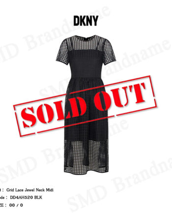 DKNY ชุดเดรส รุ่น Grid Lace Jewel Neck Midi Code: DD4AH520 BLK