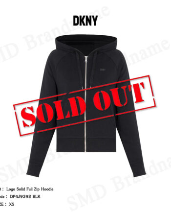 DKNY Sport เสื้อสเวตเตอร์แขนยาว รุ่น Logo Solid Full Zip Hoodie Code: DP4J9392 BLK