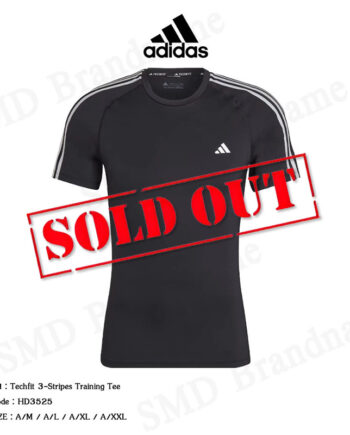 Adidas เสื้อยืดคอกลม รุ่น Techfit 3-Stripes Training Tee Code: HD3525