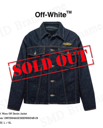 Off-White เสื้อแจ็คเก็ตแขนยาว รุ่น Wave Off Denim Jacket Code: OMYD046S23DEN0024818