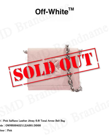 Off-White กระเป๋าสตางค์ผู้หญิง รุ่น Pink Saffiano Leather Jitney 0.8 Tonal Arrow Belt Bag Code: OWNR004S21LEA0013000