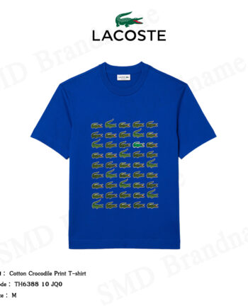 Lacoste เสื้อยืดคอกลม รุ่น Cotton Crocodile Print T-shirt Code: TH6388 10 JQ0