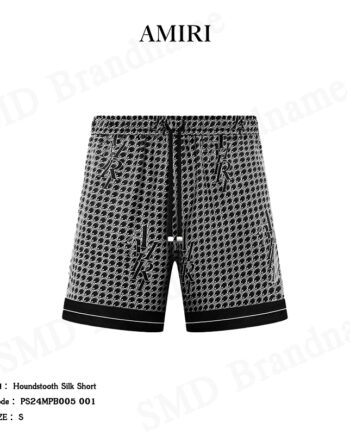 Amiri กางเกงขาสั้น รุ่น Houndstooth Silk Short Code: PS24MPB005 001