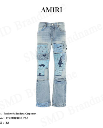 Amiri กางเกงยีนส์ รุ่น Patchwork Bandana Carpenter Code: PF23MDF038 765