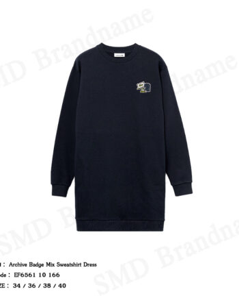 Lacoste เดรสสเวตเตอร์หญิง รุ่น Archive Badge Mix Sweatshirt Dress Code: EF6561 10 166