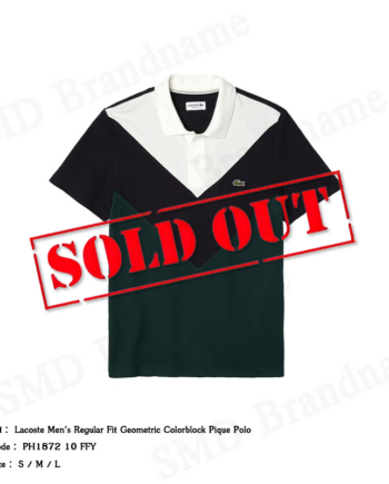 Lacoste เสื้อโปโลชาย รุ่น Men's Regular Fit Geometric Colorblock Pique Polo Code PH1872 10 FFY