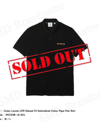 Lacoste เสื้อโปโลชาย รุ่น Unisex Lacoste LIVE Relaxed Fit Embroidered Cotton Pique Polo Shirt Code: PH7298 10 03