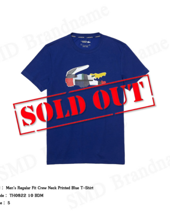 Lacoste เสื้อยืดแขนสั้น รุ่น Men's Regular Fit Crew Neck Printed Blue T-Shirt Code:TH0822 10 BDM
