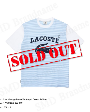 Lacoste เสื้อยืดคอกลม รุ่น Live Heritage Loose Fit Striped Cotton T-Shirt Code:TH2781 10 F6Z