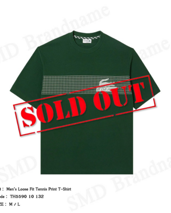 Lacoste เสื้อยืดคอกลม รุ่น Men’s Loose Fit Tennis Print T-Shirt Code: TH5590 10 132