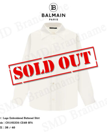 Balmain เสื้อเชิ้ตแขนยาว รุ่น Logo Embroidered Buttoned Shirt Code: CH1HS335 CE48 0FA