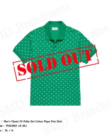 Lacoste เสื้อโปโลชาย รุ่น  Men’s Classic Fit Polka Dot Cotton Pique Polo Shirt Code PH2383 10 JK1