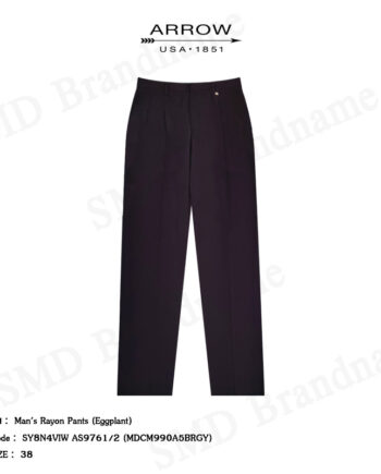 Arrow กางเกงสแล็ค ขายาว ทำงาน รุ่น Man's Rayon Pants (Eggplant) Code: SY8N4VIW AS9761/2 (MDCM990A5BRGY)