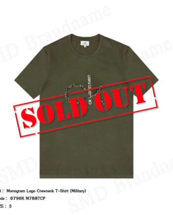 CK Calvin Klein เสื้อยืดคอกลมชาย รุ่น Monogram Logo Crewneck T-Shirt (Military) Code: 0790K M788TCP