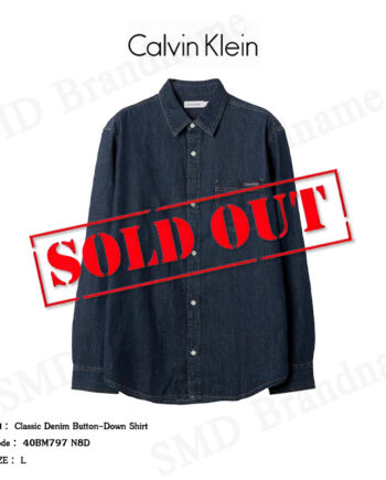 Calvin Klein เสื้อยีนส์แขนยาว รุ่น Classic Denim Button-Down Shirt Code: 40BM797 N8D