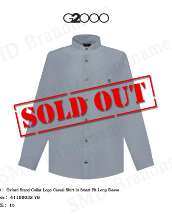 G2000 เสื้อเชิ้ตแขนยาวผู้ชาย รุ่น Oxford Stand Collar Logo Casual Shirt In Smart Fit Long Sleeve Code: 4112003278