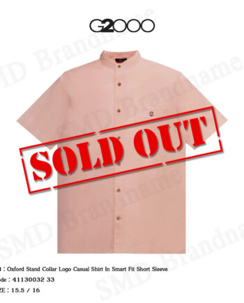 G2000 เสื้อเชิ้ตแขนสั้น รุ่น Oxford Stand Collar Logo Casual Shirt In Smart Fit Short Sleeve Code: 4113003233