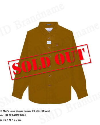 John Henry เสื้อเชิ้ตแขนยาวผู้ชาย รุ่น Men's Long Sleeves Regular Fit Shirt (Brown) Code: JH F224MSLRG16