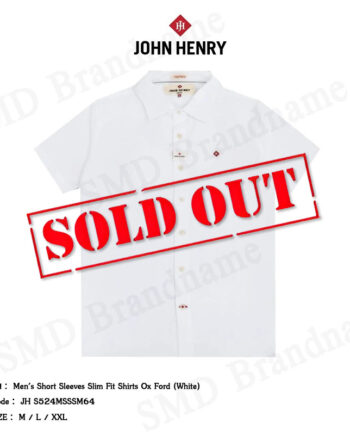 John Henry เสื้อเชิ้ตแขนสั้น รุ่น Men's Short Sleeves Slim Fit Shirts Ox Ford (White) Code: JH S524MSSSM64