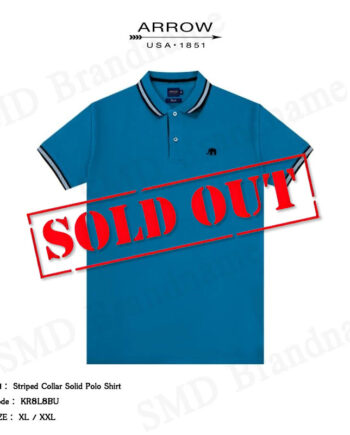 Arrow เสื้อโปโล รุ่น Striped Collar Solid Polo Shirt Code: KR8L8BU