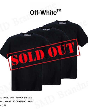 OFF-WHITE  เสื้อยืดคอกลม รุ่น HAND OFF TRIPACK S/S TEE Code: OMAA127C99JER0011001