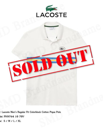 Lacoste เสื้อโปโลชาย รุ่น Men's Lacoste Regular Fit Cotton Pique Pocket Polo Shirt Code: PH9764 10 70V