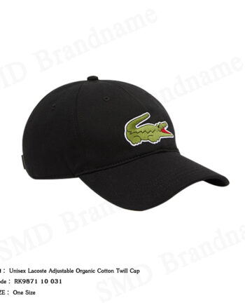 Lacoste หมวกแก็ป รุ่น Unisex Lacoste Adjustable Organic Cotton Twill Cap Code: RK9871 10 031