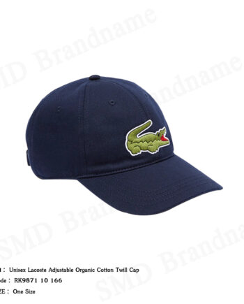 Lacoste หมวกแก็ป รุ่น Unisex Lacoste Adjustable Organic Cotton Twill Cap Code: RK9871 10 166