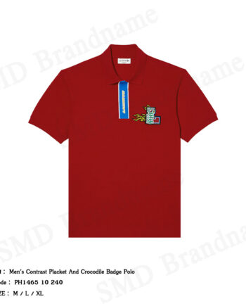Lacoste เสื้อโปโล รุ่น Men's Contrast Placket And Crocodile Badge Polo Code: PH1465 10 240
