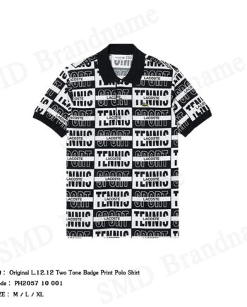 Lacoste เสื้อโปโล รุ่น Original L.12.12 Two Tone Badge Print Polo Shirt Code: PH2057 10 001