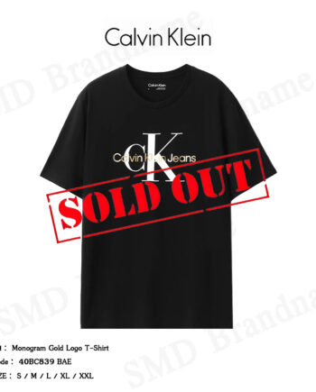 Calvin Klein Jeans เสื้อยืดคอกลม รุ่น Monogram Gold Logo T-Shirt Code: 40BC839 BAE