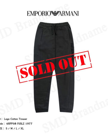 Emporio Armani กางเกงลำลองขายาว รุ่น Logo Cotton Trouser Code: 6RPP58 PJSLZ 1977