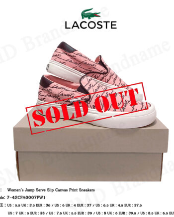 Lacoste รองเท้าผ้าใบ รุ่น Women's Jump Serve Slip Canvas Print Sneakers Code: 7-42CFA0007PW1