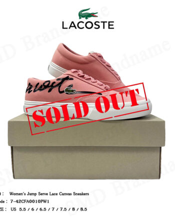 Lacoste รองเท้าผ้าใบ รุ่น Women's Jump Serve Lace Canvas Sneakers Code: 7-42CFA0010PW1
