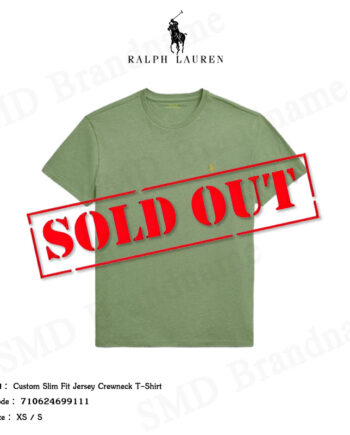 Polo Ralph Lauren เสื้อยืดคอกลม รุ่น Custom Slim Fit Jersey Crewneck T-Shirt Code: 710624699111