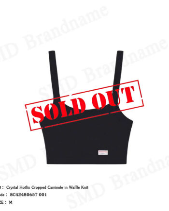 Alexander Wang เสื้อครอปสายเดี่ยวผู้หญิง รุ่น Crystal Hotfix Cropped Camisole in Waffle Knit Code: 8C4248065T 001