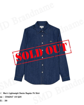 Lacoste เสื้อเชิ้ตแขนยาวผู้ชาย รุ่น Men's Lightweight Denim Regular Fit Shirt Code: CH6267 10 QJH